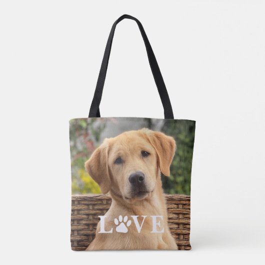 Aangepaste persoonlijke foto-liefdespoottekst tote bag (Achterkant)