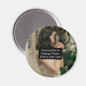 Aangepaste persoonlijke foto Naam foto-artikel Slo Magneet (Voorkant / Achterkant)