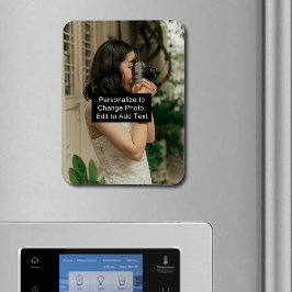 Aangepaste persoonlijke foto Naam Slogan Rec Magneet