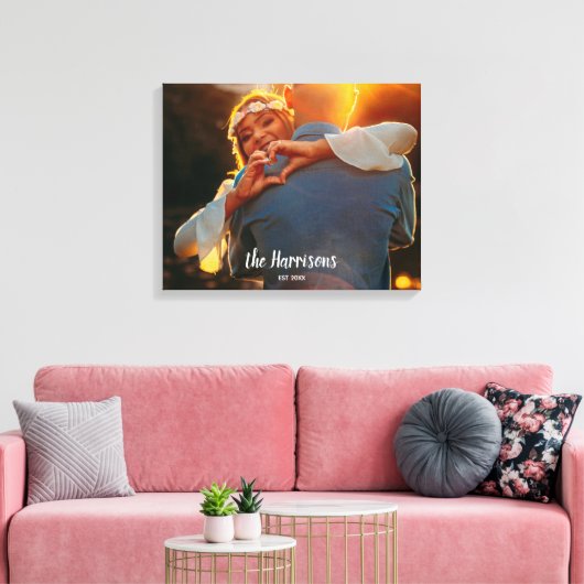Aangepaste persoonlijke foto-Pas getrouwd van Coup Canvas Afdruk (Insitu (Woonkamer))