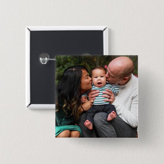 Aangepaste persoonlijke foto-reeks vierkante button 5,1 cm (Voorkant /achterkant)