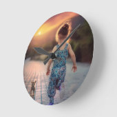 Aangepaste persoonlijke foto ronde klok (Hoek)