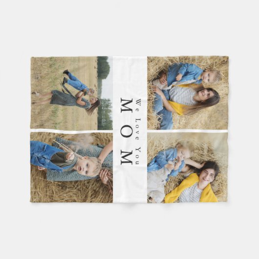 Aangepaste persoonlijke foto-samengevouwen moederf fleece deken (Voorkant (Horizontaal))