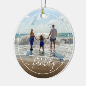 Aangepaste persoonlijke foto-sjabloon Onze gezinst Keramisch Ornament (Links)