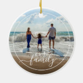 Aangepaste persoonlijke foto-sjabloon Onze gezinst Keramisch Ornament (Achterkant)