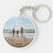 Aangepaste persoonlijke foto-sjabloon Onze gezinst Sleutelhanger (Achterkant)