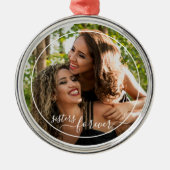 Aangepaste persoonlijke foto-sjabloonzussers voor  metalen ornament (Voorkant)