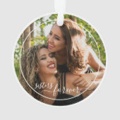 Aangepaste persoonlijke foto-sjabloonzussers voor  ornament (achterkant)