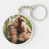 Aangepaste persoonlijke foto-sjabloonzussers voor  sleutelhanger (Achterkant)