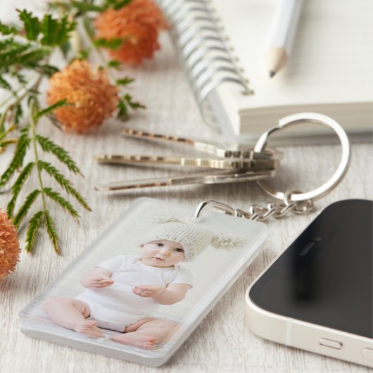 Aangepaste persoonlijke foto sleutelhanger (Voorkant Rechts)
