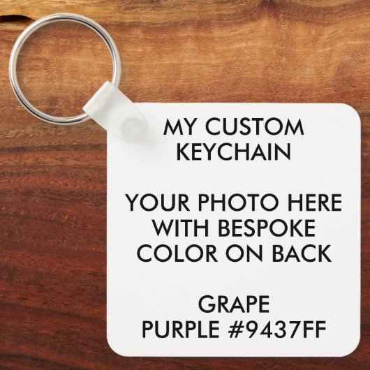 Aangepaste persoonlijke FOTO-SLEUTELHANGER - GRAPE Sleutelhanger (Voorkant)