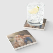 Aangepaste persoonlijke foto stenen onderzetter (Zijkant)