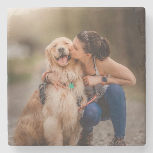 Aangepaste persoonlijke foto stenen onderzetter (Voorkant)