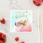Aangepaste persoonlijke foto-uppy Dog Birthday Par Servet (Insitu)