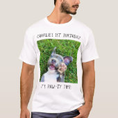 Aangepaste persoonlijke foto-uppy Dog Birthday Par T-shirt (Voorkant)