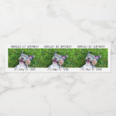 Aangepaste persoonlijke foto-uppy Dog Birthday Par Waterfles Etiket (Enkel label)