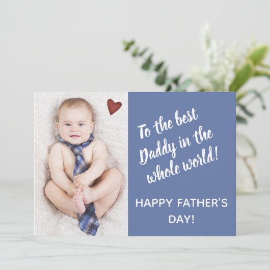 Aangepaste persoonlijke foto-Vaderdag Feestdagenkaart (Staand voorkant)