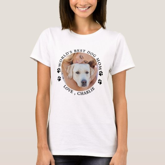 Aangepaste persoonlijke foto van beste hond van ma t-shirt (Voorkant)
