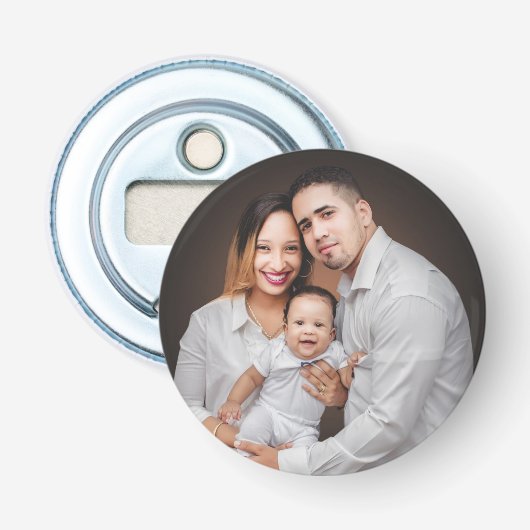 Aangepaste persoonlijke foto van de familie button flesopener (Voorkant)