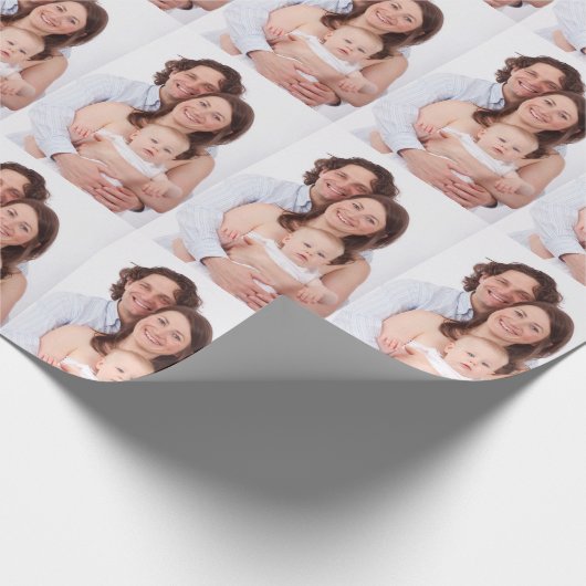 Aangepaste persoonlijke foto van de familie cadeaupapier (Hoek)