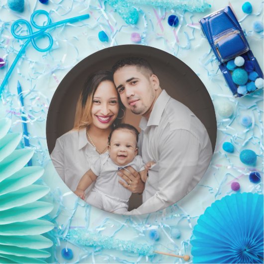 Aangepaste persoonlijke foto van de familie papieren bordje (Feest)