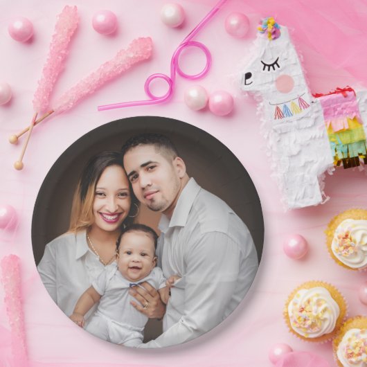 Aangepaste persoonlijke foto van de familie papieren bordje (Feest)