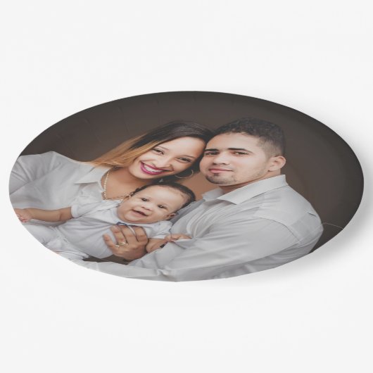Aangepaste persoonlijke foto van de familie papieren bordje (Gekanteld)