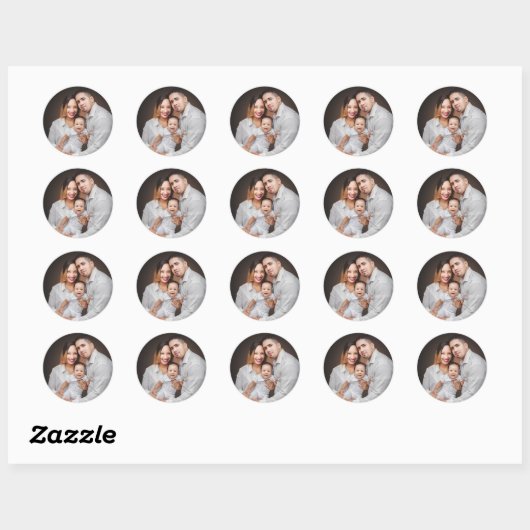 Aangepaste persoonlijke foto van de familie ronde sticker (Vel)
