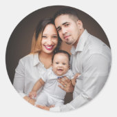 Aangepaste persoonlijke foto van de familie ronde sticker (Voorkant)
