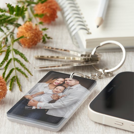 Aangepaste persoonlijke foto van de familie sleutelhanger (Voorkant Rechts)