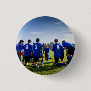 Aangepaste persoonlijke foto van sportteam ronde button 3,2 cm