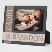 Aangepaste persoonlijke foto van vader met kind fotoplaat (Zijkant)