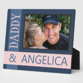 Aangepaste persoonlijke foto van vader met kind fotoplaat (Zijkant)