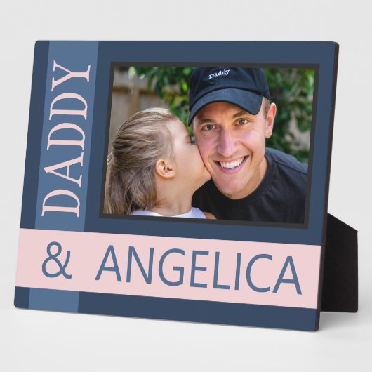Aangepaste persoonlijke foto van vader met kind fotoplaat (Zijkant)