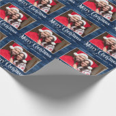 Aangepaste persoonlijke foto voor kerstmis cadeaupapier (Hoek)