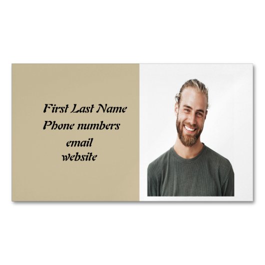 Aangepaste persoonlijke foto Wolf Totem Visitekaar Magnetisch Visitekaartje (Voorkant)