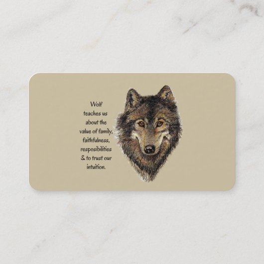 Aangepaste persoonlijke foto Wolf Totem Visitekaartje (Achterkant)