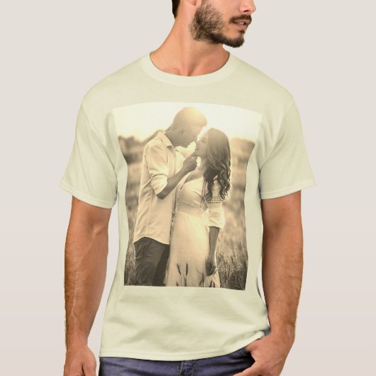 Aangepaste persoonlijke fotoafdrukken t-shirt (Voorkant)