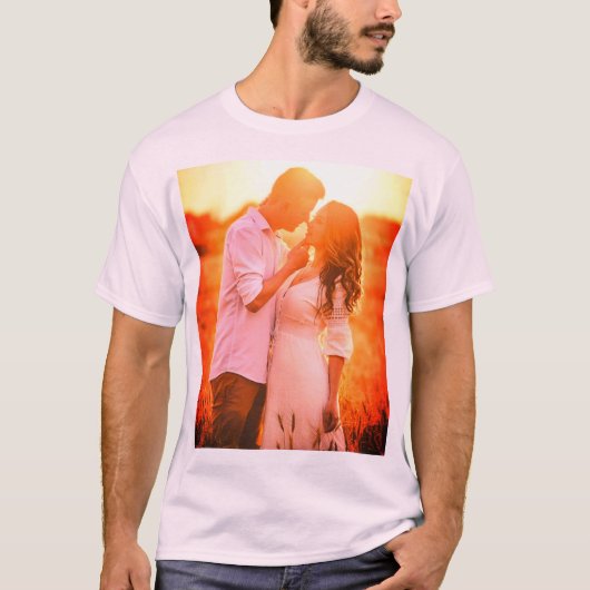 Aangepaste persoonlijke fotoafdrukken t-shirt (Voorkant)