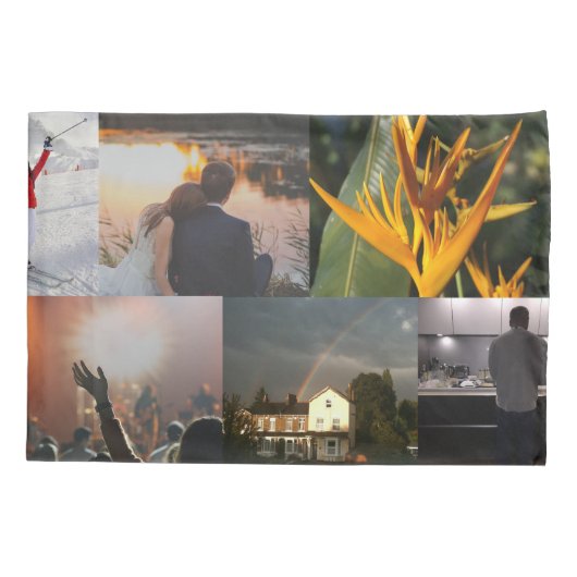 Aangepaste persoonlijke fotocollage kussensloop (Achterkant)