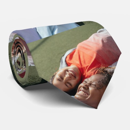 Aangepaste persoonlijke fotocollage stropdas (Opgerold)
