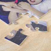 Aangepaste persoonlijke foto's en tekst jigzaag P Legpuzzel (Zijkant)