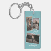 Aangepaste persoonlijke foto's Licht Blauwgroen Bl Sleutelhanger (Voorkant Links)