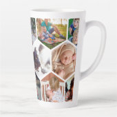 Aangepaste persoonlijke foto's van de Honeycomb-fa Latte Mok (Rechts)