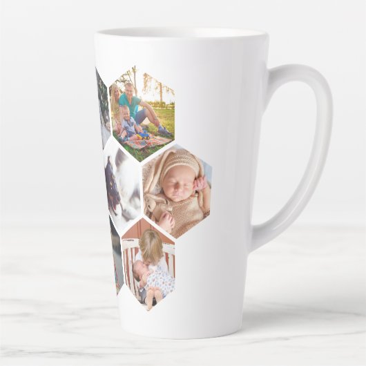 Aangepaste persoonlijke foto's van de Honeycomb-fa Latte Mok (Rechts)