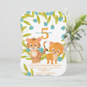 Aangepaste persoonlijke geboorte van Safari Animal Kaart (Staand voorkant)