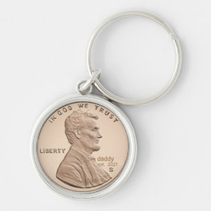 Aangepaste persoonlijke Gift Lincoln Penny Coin Sleutelhanger