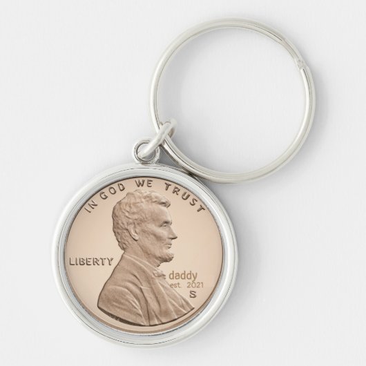 Aangepaste persoonlijke Gift Lincoln Penny Coin Sleutelhanger (Voorkant)