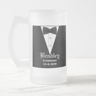 Aangepaste persoonlijke Groomsmen of Beste Man Cad Matglas Bierpul