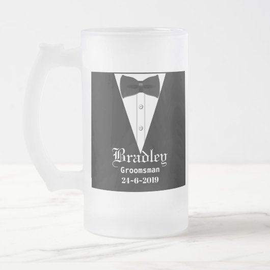 Aangepaste persoonlijke Groomsmen of Beste Man Cad Matglas Bierpul (Links)